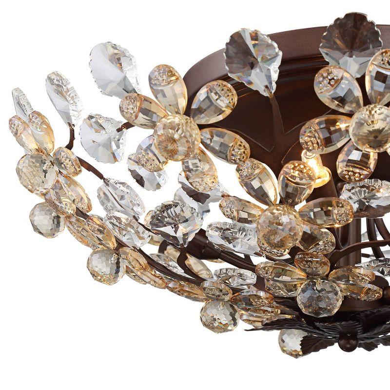 Vienna Full Spectrum Blooms Vintage Ceiling Light Semi Flush Mount Fixture 21" Wide Weathered Brown 5-Light for Bedroom Kitchen Living Room Hallway