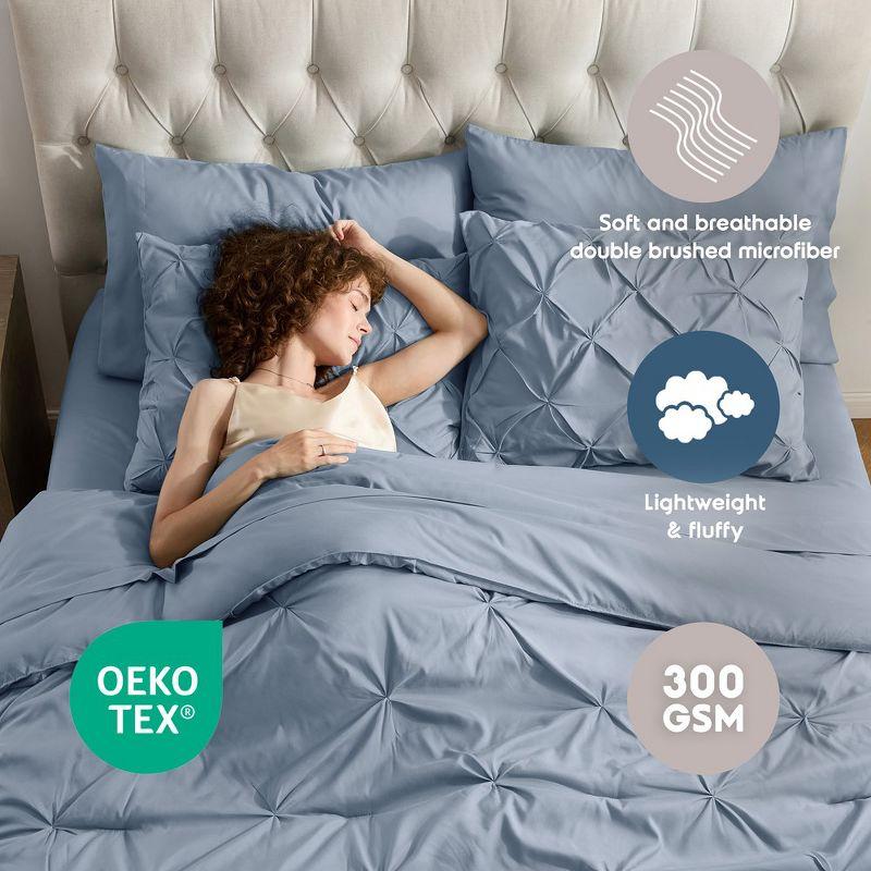 Nestl Bed-in-A-Bag Pleated Comforter Set with Bed Sheets