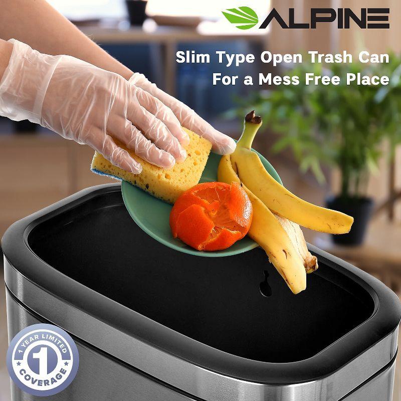 Stainless Steel Open Top Kitchen Office Indoor Trash Can with Liner