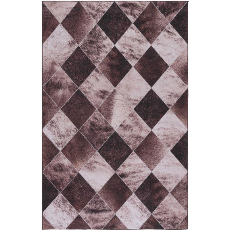 Faux Hide FAH535 Power Loomed Machine Washable Area Rug - Light Brown/Brown - 4'x6' - Safavieh.