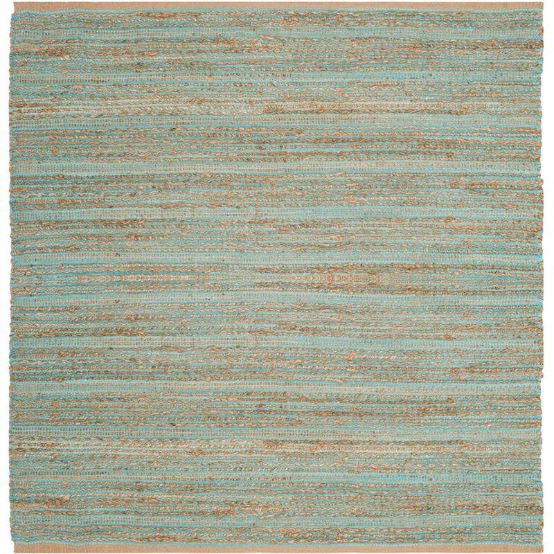 Cape Cod CAP851 Woven Indoor Area Rug - Aqua - 6'x6' - Safavieh