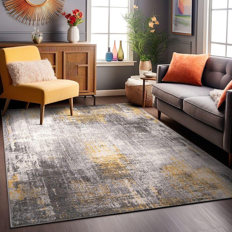 World Rug Gallery Dublin Contemporary Abstract Indoor Area Rug - Yellow 7'10"x10'