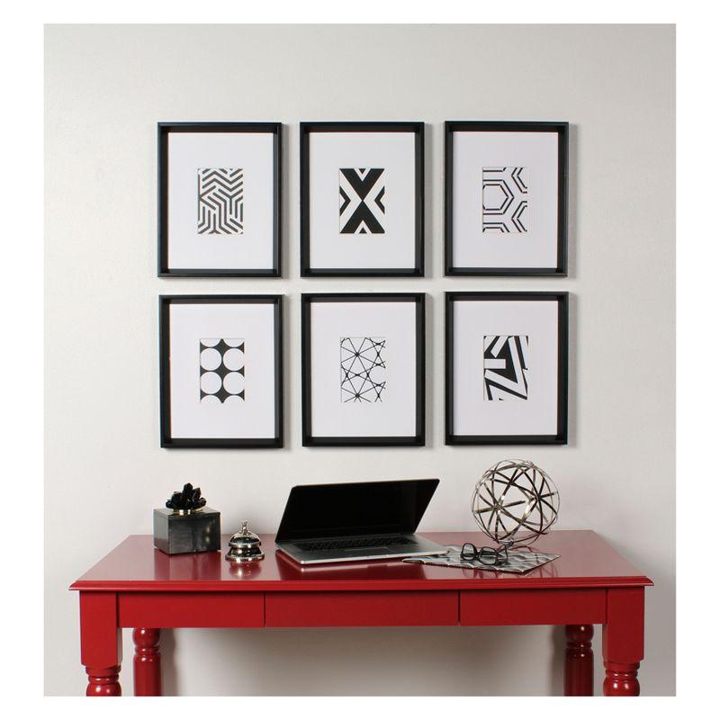 6pc 12" x 15" Calter Framed Print Art Set Black - Kate and Laurel