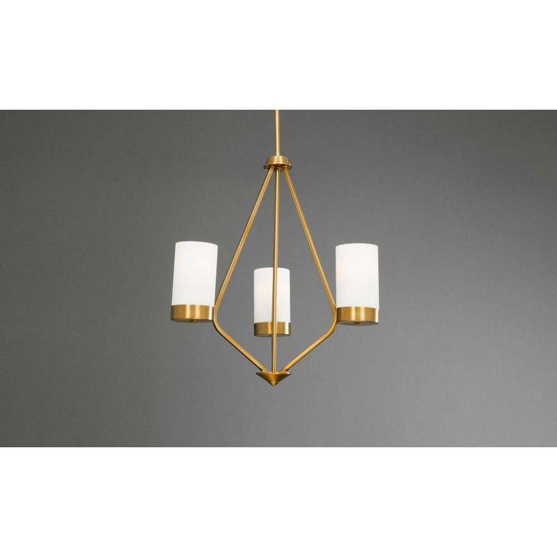 Progress Lighting Elevate 3-Light Chandelier, Brushed Bronze, Glass Shades