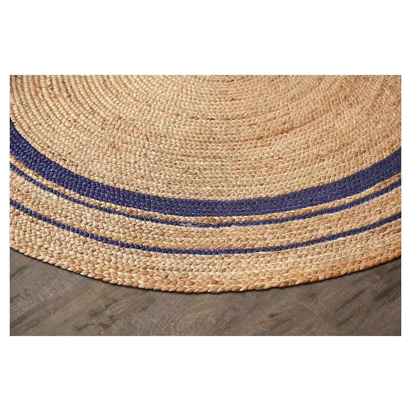 8' Round Beige/Midnight Kerala Area Rug Round - Anji Mountain