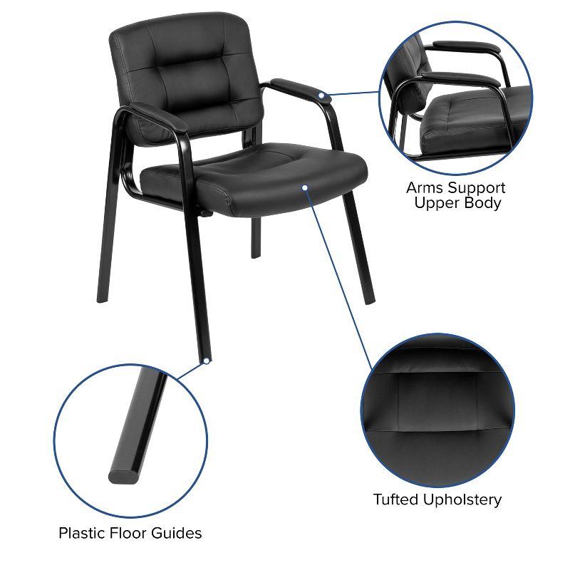 Flash Furniture Darwin Flash Fundamentals Black LeatherSoft Executive Reception Chair with Black Metal Frame