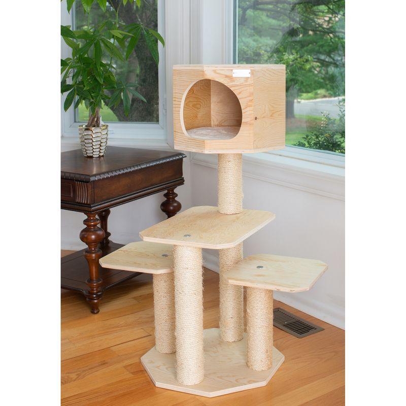 Armarkat Real Wood Premium Model S4203 Scots Pine, Solid Wood Cat Tree, 46" Tall