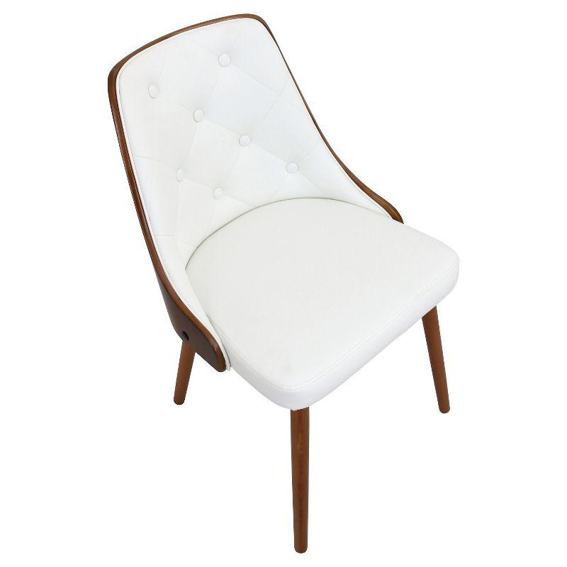 White Faux Leather Upholstered Side Chair with Wood Frame