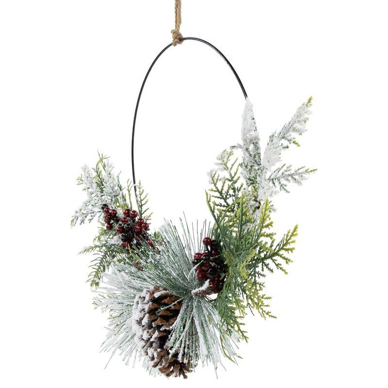 Faux Pinecone Metal 16'' Wreath