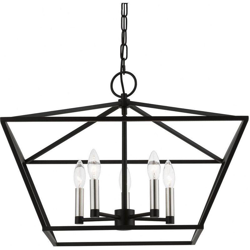 Livex Lighting Devone 5 - Light Chandelier in  Black/Brushed Nickel