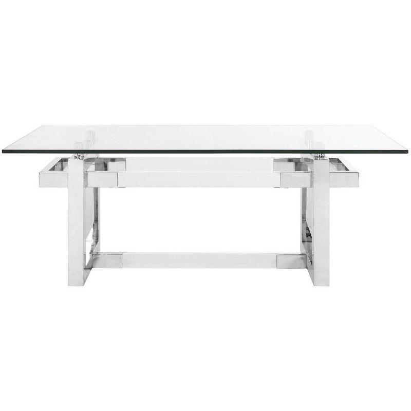 Montrelle Silver Acrylic and Glass Coffee Table with Storage