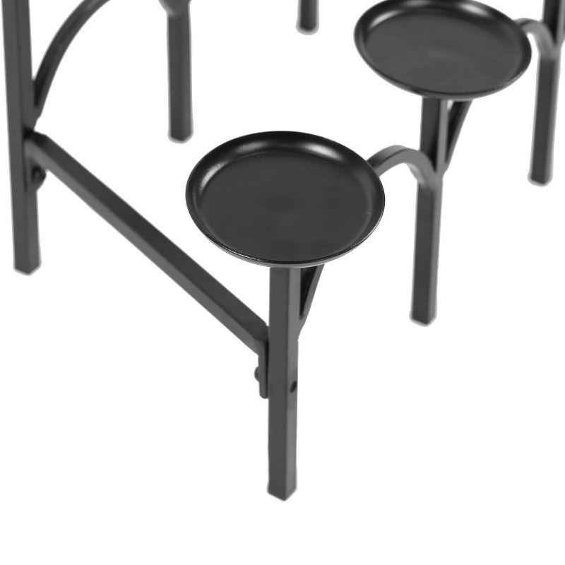 Achla Designs 10"x19" Nordic Hearth Fireplace Candelabra Black