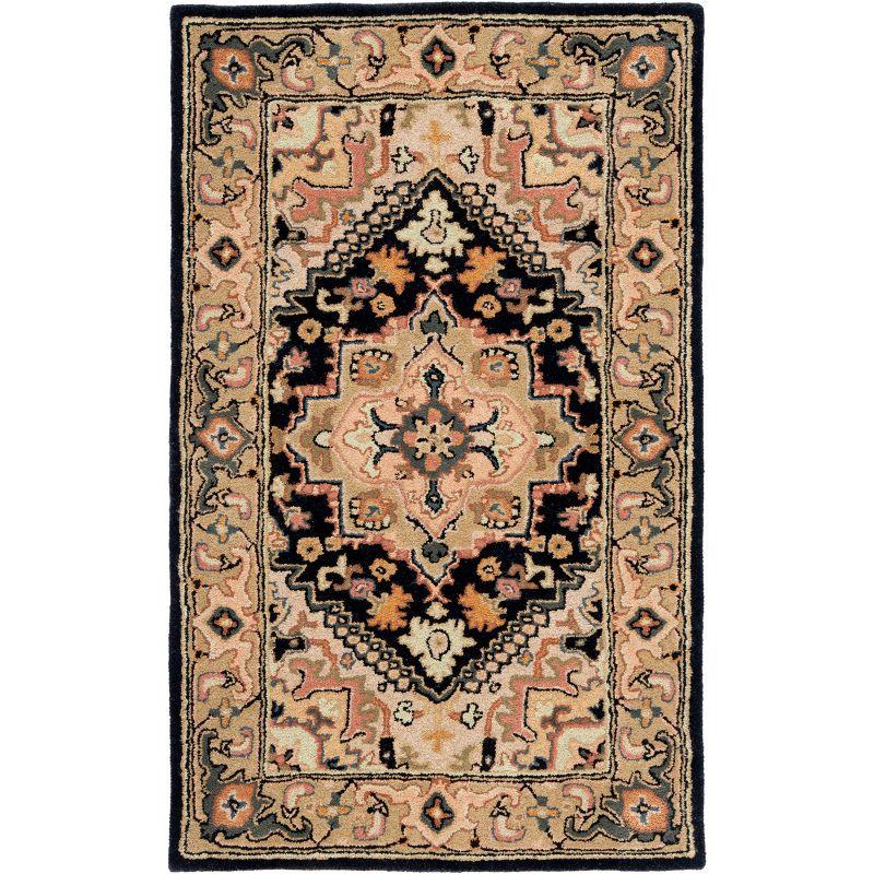 Heritage HG625 Handmade Area Rug - 4'x6' - Black/Gold - Safavieh