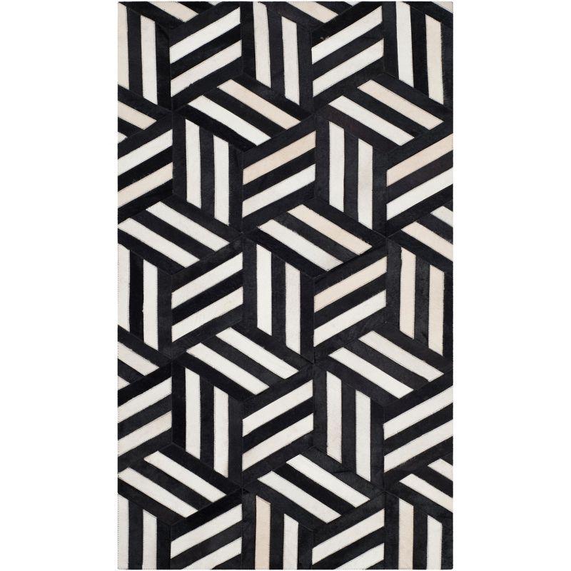 Studio Leather STL219 Hand Woven Accent Rug - Ivory/Black - 2'3"x5' - Safavieh.