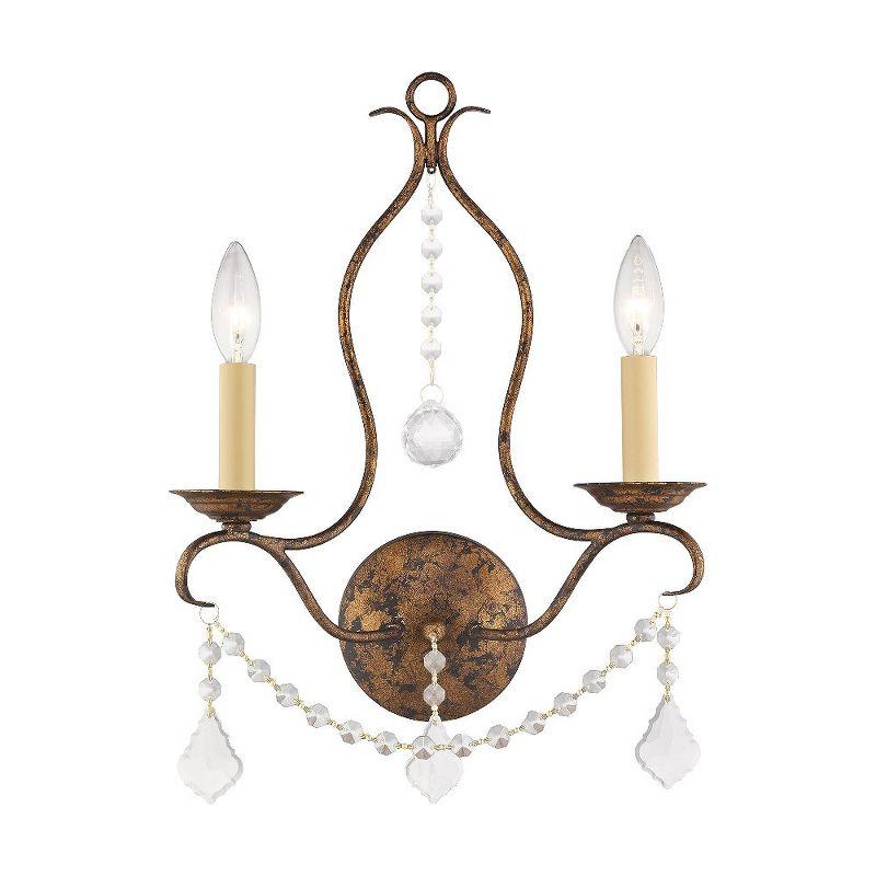Livex Lighting Chesterfield 2 - Light Wall Light in  Hand Applied Venetian Golden Bronze