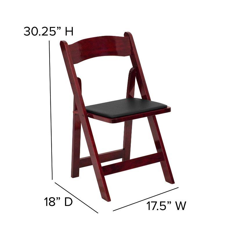 Flash Furniture 2 Pack HERCULES Series Wood Folding Chair with Vinyl Padded Seat