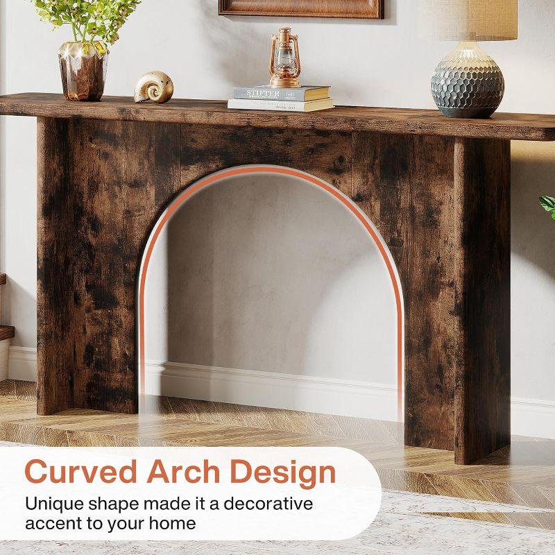 Tribesigns 63-Inch Farmhouse Console Table with Curved Arch Brace