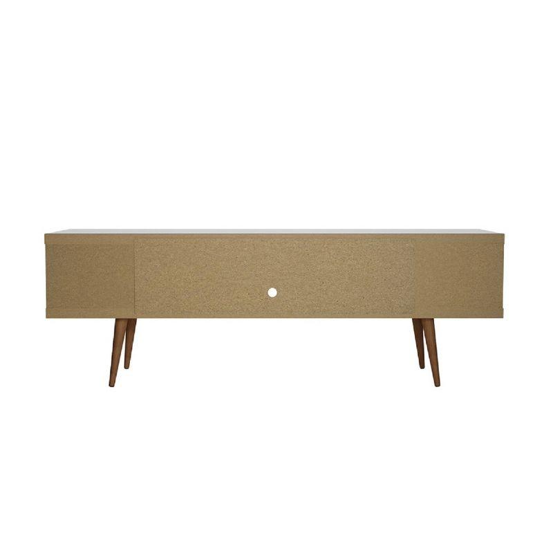 Utopia TV Stand for TVs up to 65" White - Manhattan Comfort: Modern Entertainment Center, Cable Management