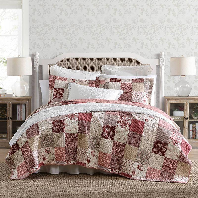 Laura Ashley Celina Patchwork Cotton Reversible Quilt Set