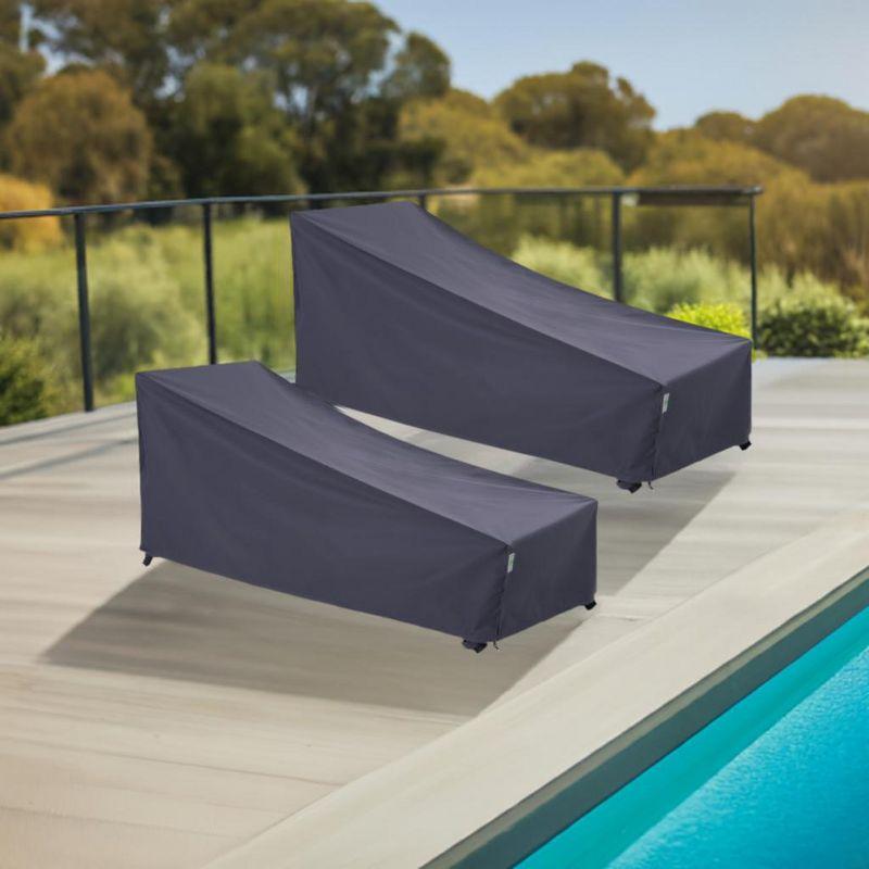 Premium Waterproof Outdoor Patio Chaise Lounge Covers : Latest Rip-Stop Fabric, 3-Year Warranty (Set of 2)