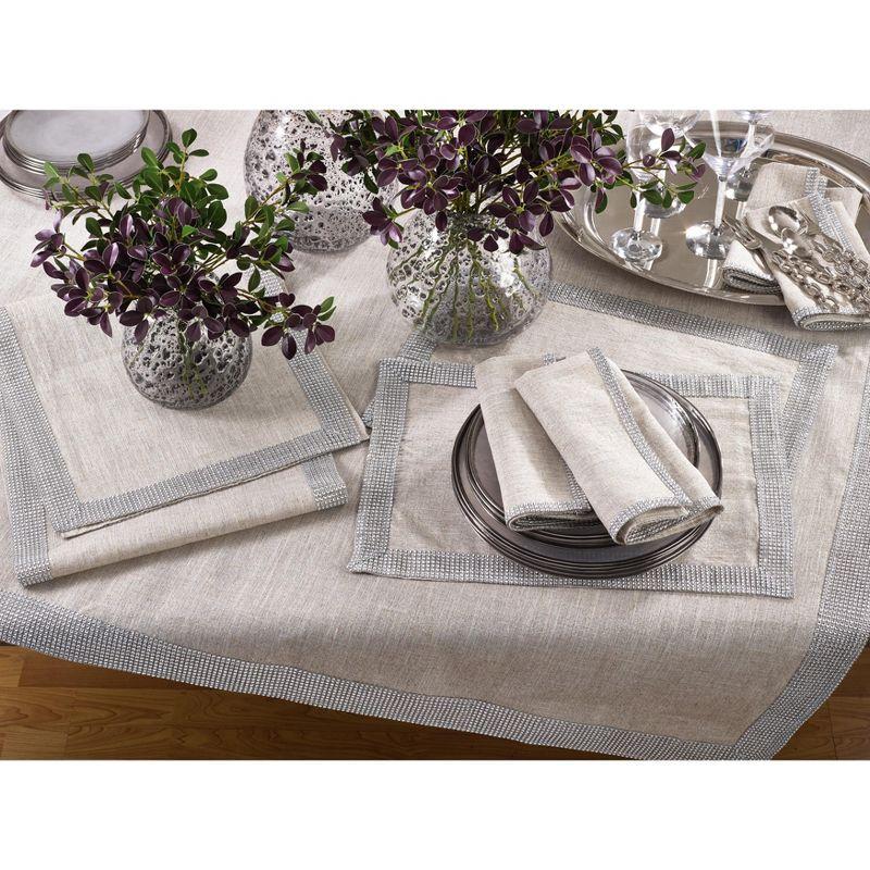 Saro Lifestyle Studded Placemat (Set of 4), Silver, 14" x 20"