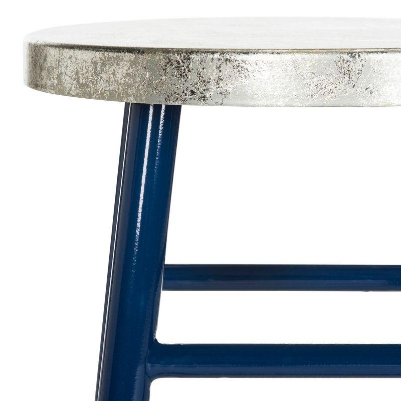 Kenzie Silver Dipped Counter Stool - FOX3211 - Navy/Silver - Safavieh Couture