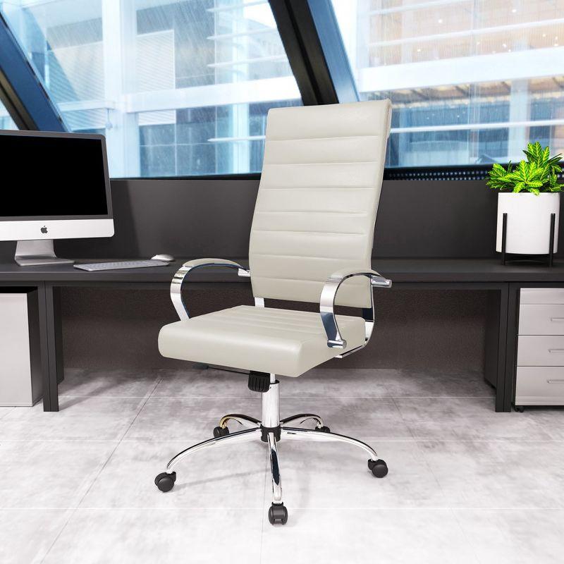 LeisureMod Benmar Modern High Back Leather Office Chair