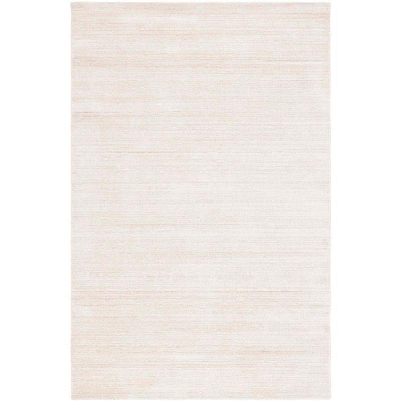 Beige Hand-Loomed Wool and Viscose Area Rug