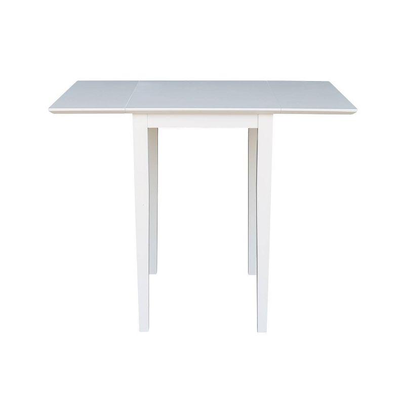 Tate Drop Leaf Extendable Dining Table White - International Concepts: Hardwood, 4-Seat, Modern Style