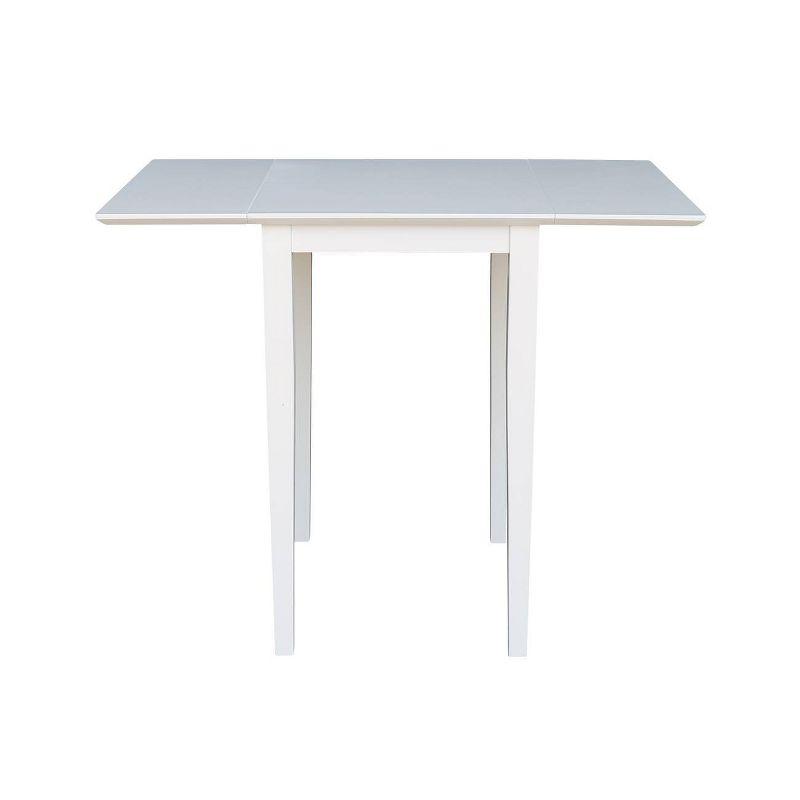 White Parawood Extendable Drop Leaf Dining Table