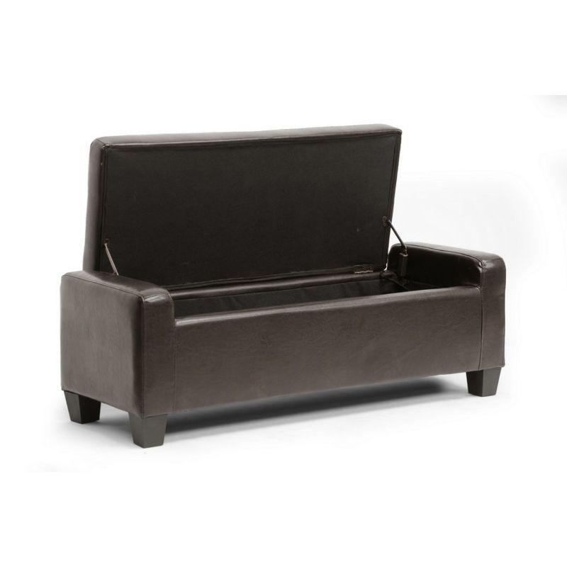 Manchester Ottoman Dark Brown - Baxton Studio: Modern Upholstered Bench, Wood Composite Frame, Spot Clean