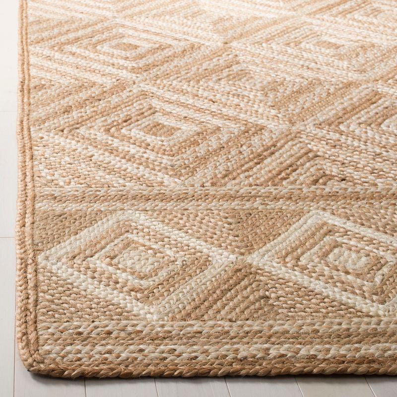 Hand-Knotted Ivory Jute 5' x 8' Area Rug with Non-Slip Feature