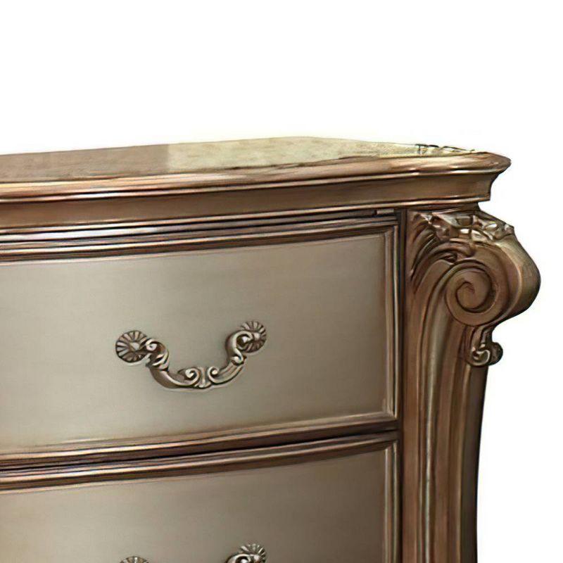 34" X 20" X 30" Wenge Patina Bone Patina Nightstand