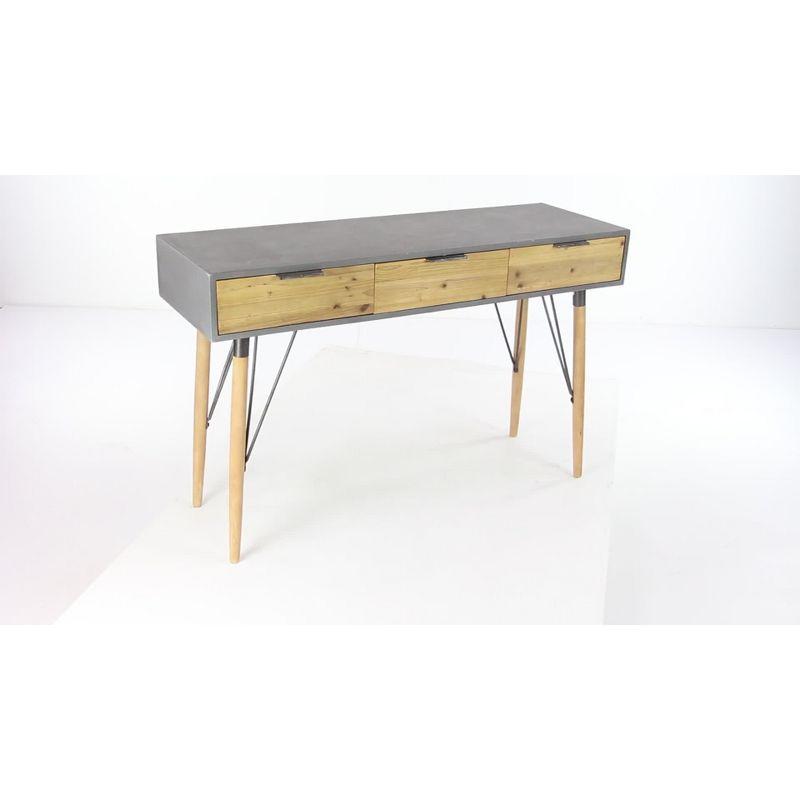 Modern Console Table with Drawers Brown - Olivia & May