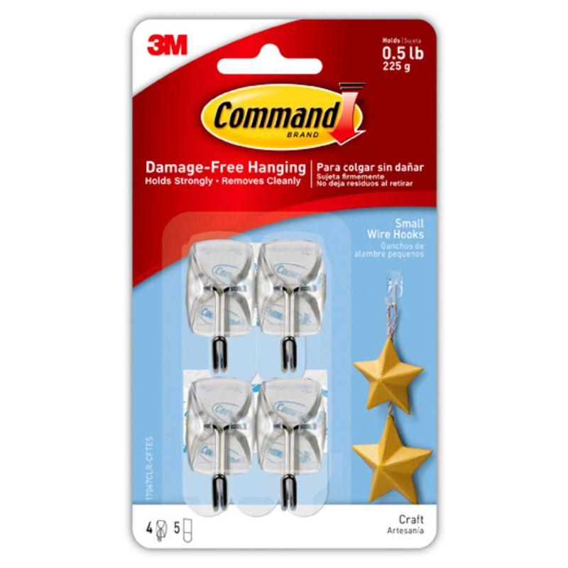 Command Clear Small Adhesive Wire Hooks with Strips