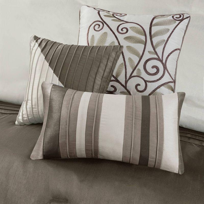 Amherst 7 Piece Striped and Pleated Comforter Set