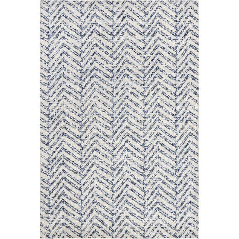Nuloom Rosanne Chevron 12x18 Indoor Area Rug for Living Room Bedroom Dining Room Kitchen, Blue/Ivory