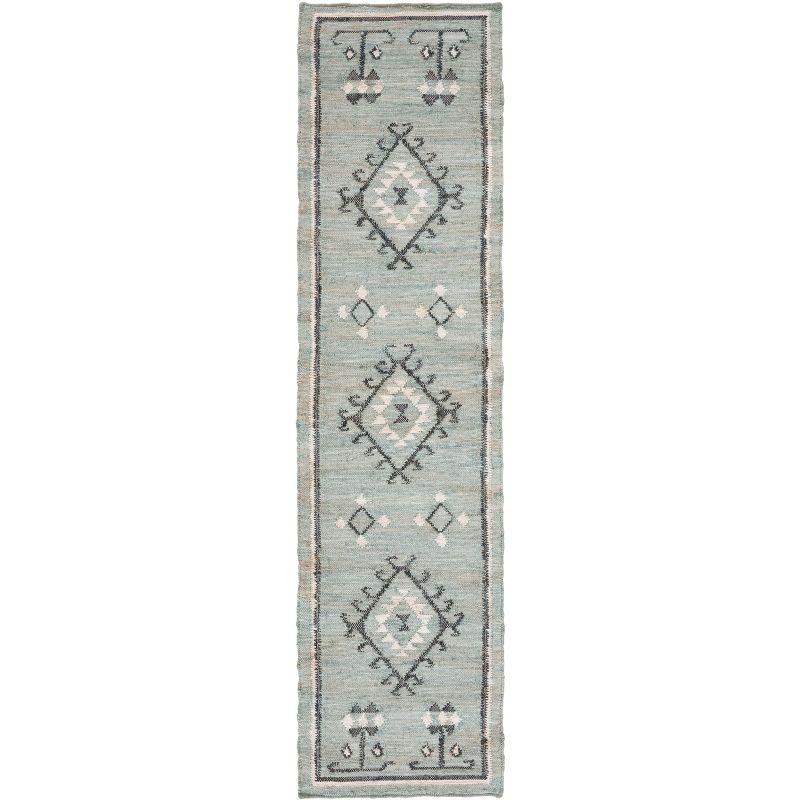 Kilim KLM762 Flat Weave Runner Rug - Blue/Black - 2'3"x9' - Safavieh