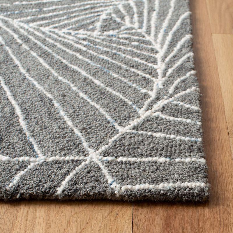 Handmade Gray Wool Tufted Rectangular Area Rug, 3x5 Feet