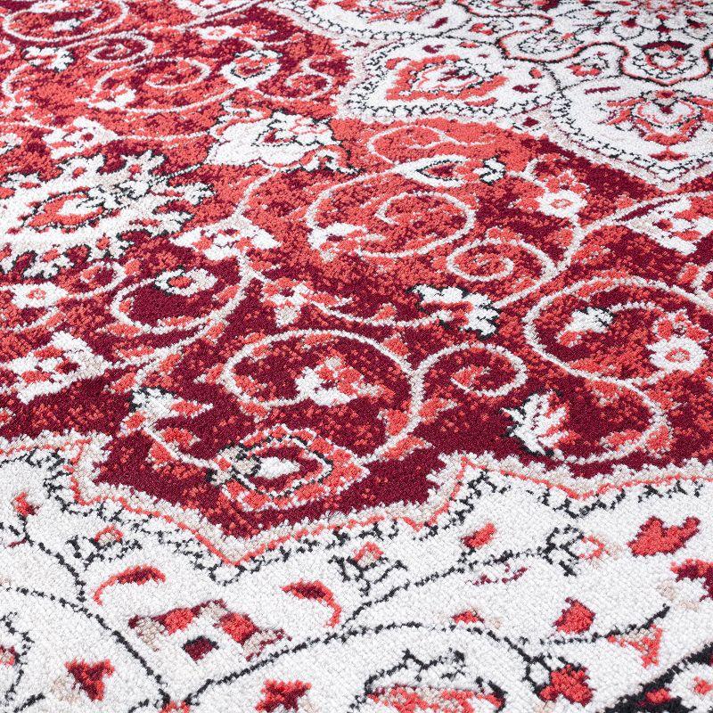 World Rug Gallery Traditional Medallion Area Rug - RED 2'x7'