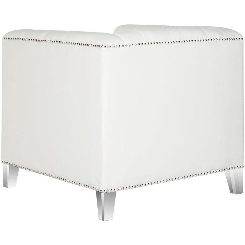 Hollywood Glam Tufted Acrylic Club Chair/White  - White/Clear - Safavieh