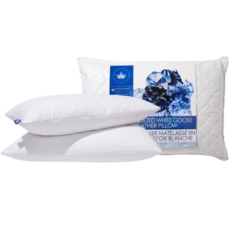 Canadian Down & Feather Company Quilted White Goose Feather Pillow - 2 Pack (Set of 2)