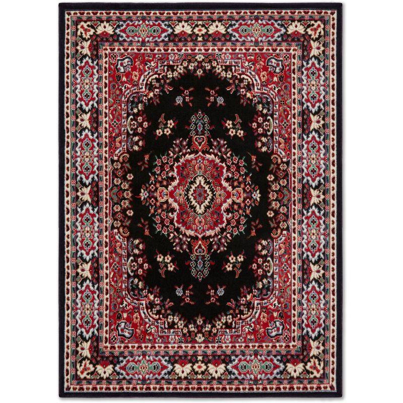 Home Dynamix Premium Sakarya Traditional Medallion Area Rug, Black/Red, 5'2"x7'4"