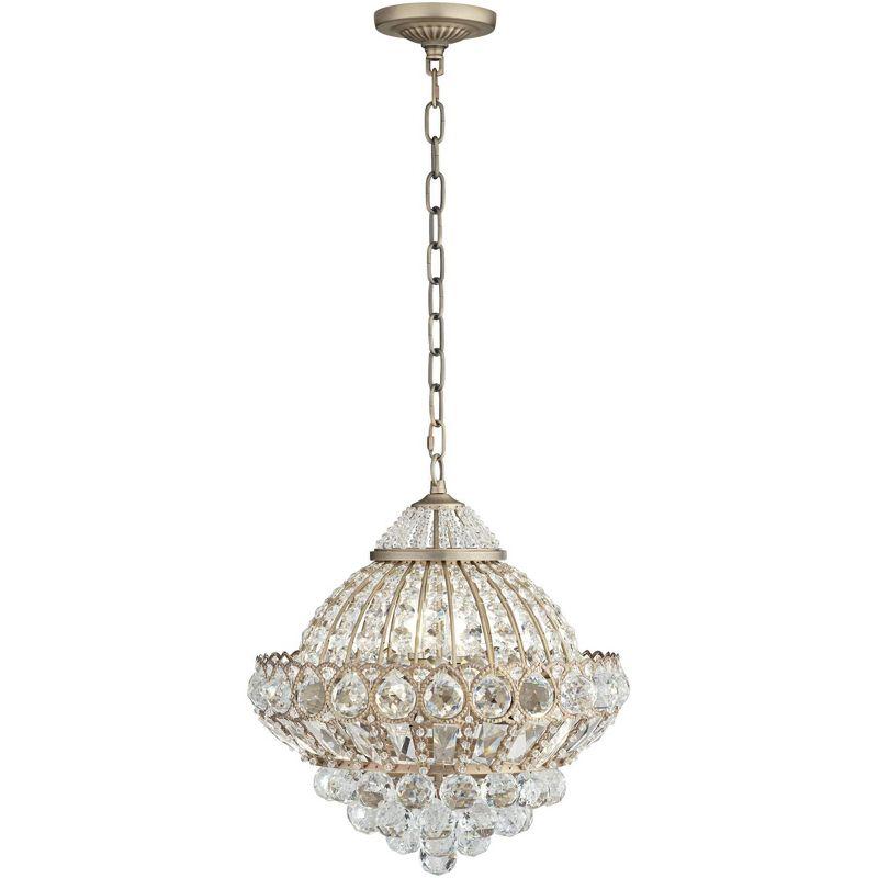 Vienna Full Spectrum Wallingford Antique Brass Chandelier 16" Wide French Crystal Glass 6-Light Fixture for Dining Room House Kitchen Island Entryway