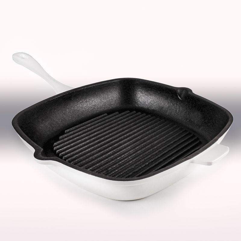 BergHOFF Neo 11" Cast Iron Square Grill Pan, White