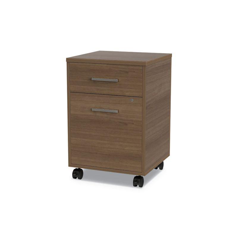 Natural Walnut Mobile 2-Drawer Lockable File Pedestal