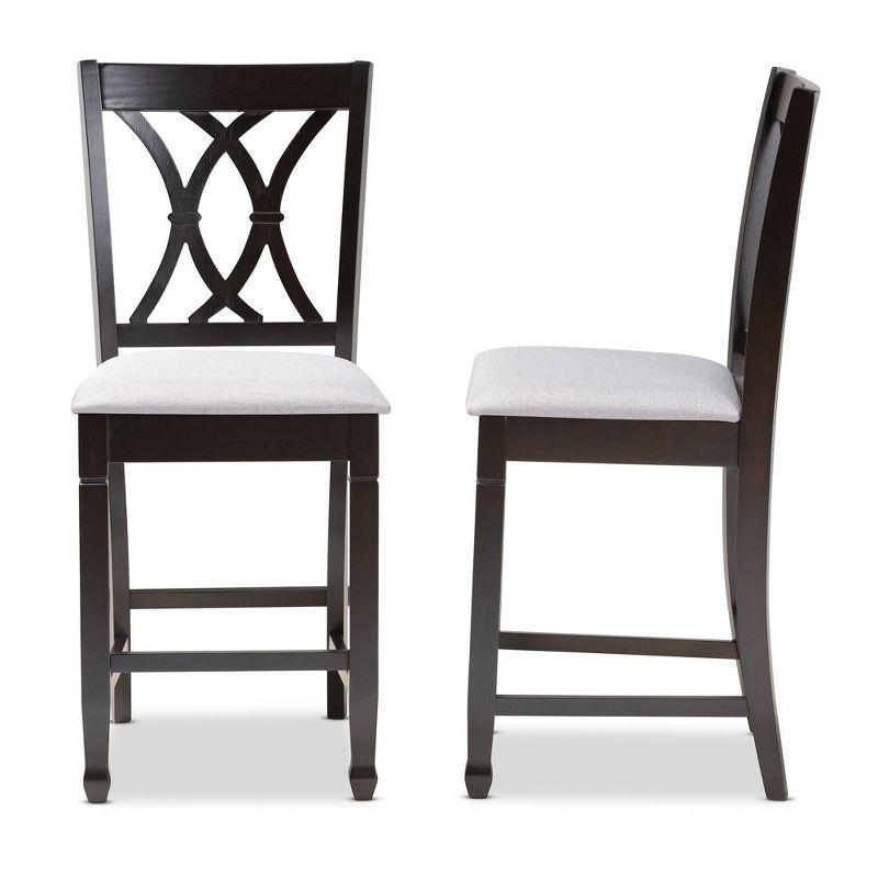 2pc Reneau Finished Wood Counter Height Pub Chairs - Baxton Studio