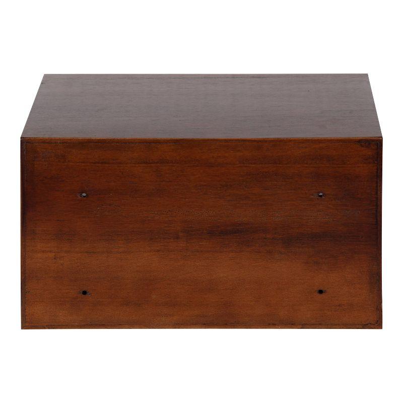 Kate & Laurel All Things Decor 12.5" x 10" x 7" Hutton Floating Wall Shelf with Drawer Walnut Brown: Wood Storage Display