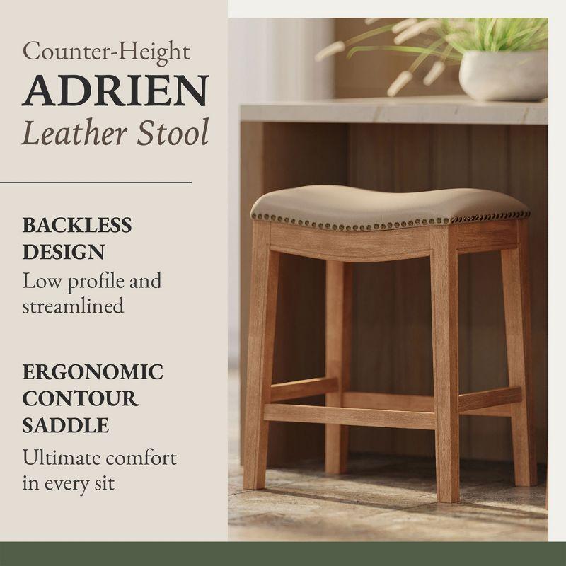 Maven Lane Adrien Backless Saddle Kitchen Stool, Set of 4