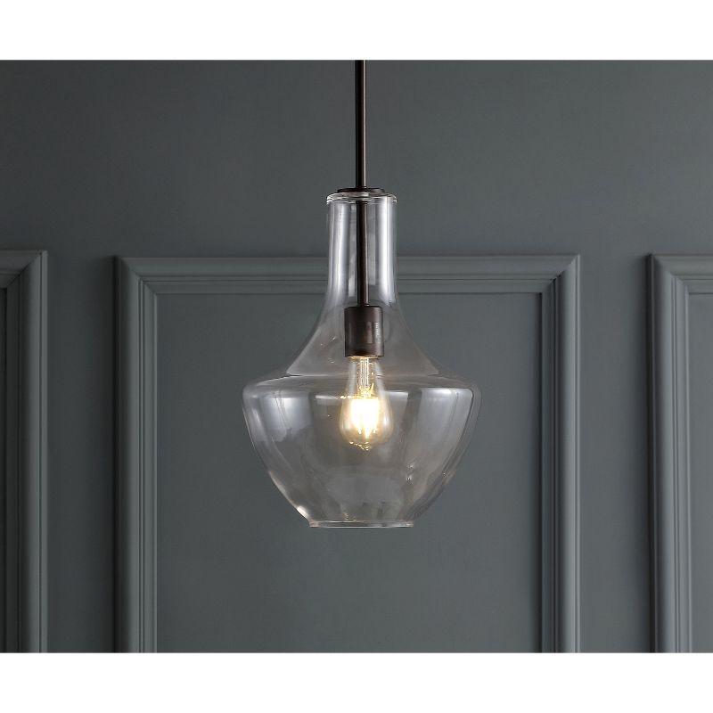 Watts 10.5" Clear Glass and Bronze LED Pendant Light